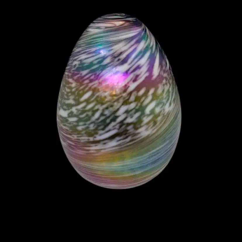 Iridescent Swirl Egg Paper Weight
