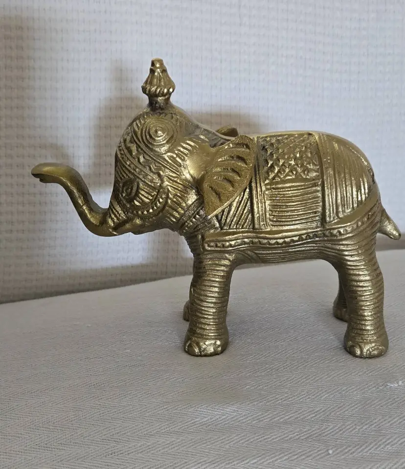 Dhokra Metal Art Brass Luster Trunk Up Handcrafted Elephant