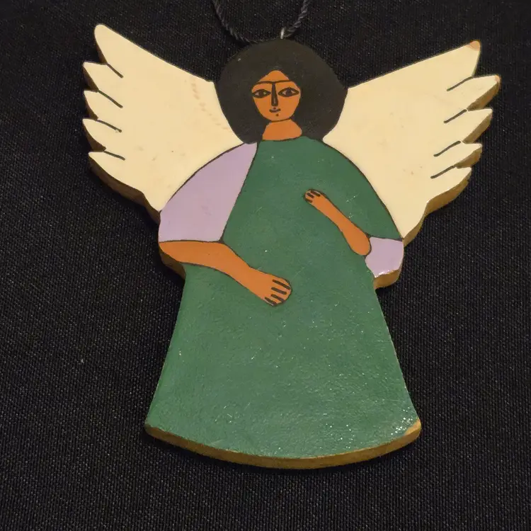 Studio Art Angel/s Hanging Ornament (2 sided) Multicolor Unbranded 3¼" long × 3" wide with Condition Issues