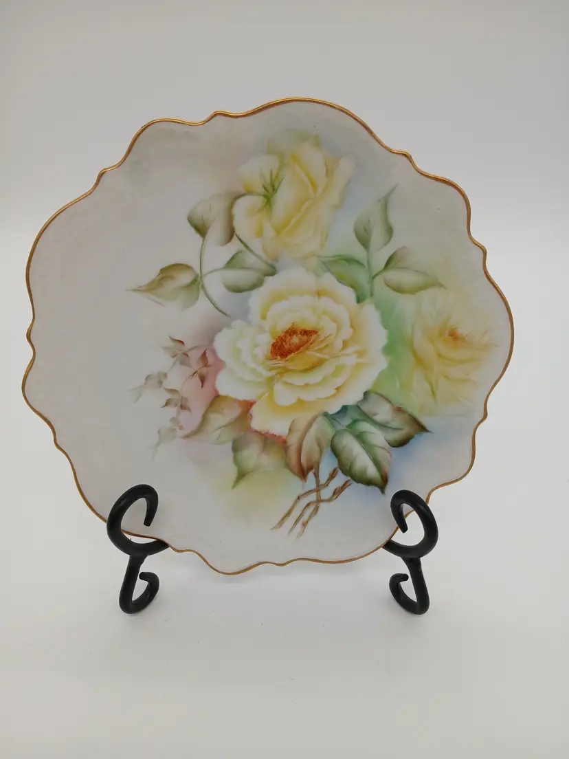 Antique Vintage Ct Altwasser Germany Decorative Plate Roses Decor