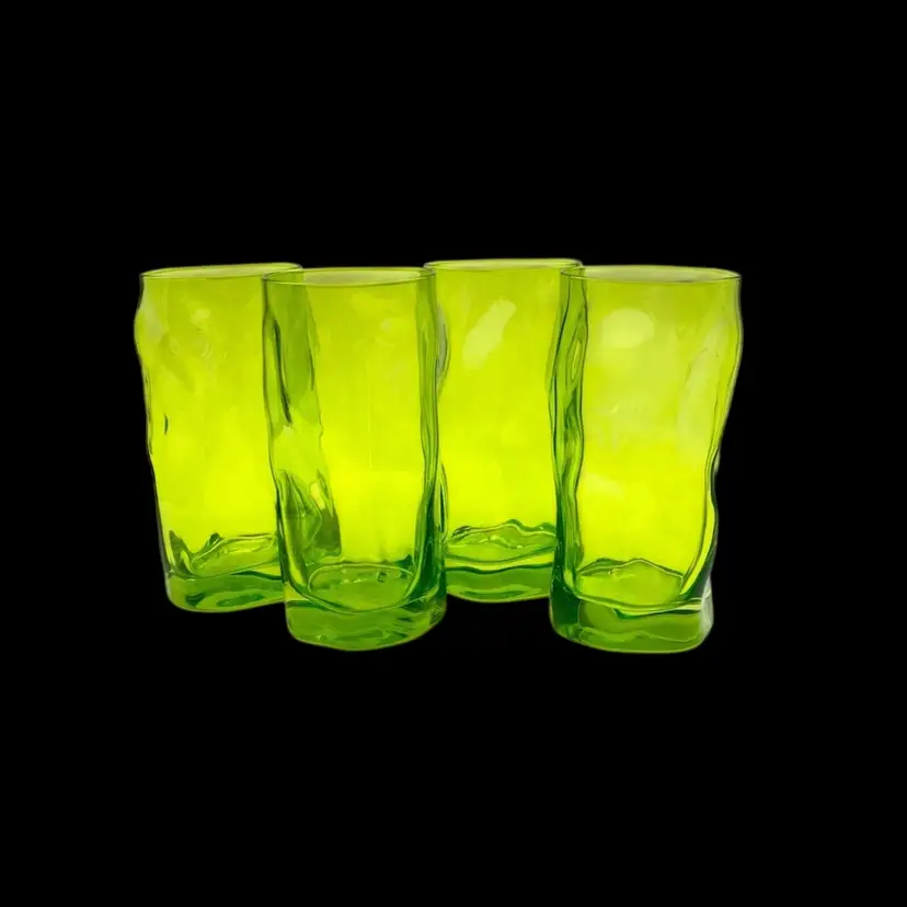 5pc Cocktail Glass Beverage Tumbler Set “SORGENTE” By Bormioli Rocco Italy Green Easter Drinkware Springtime Entertaining