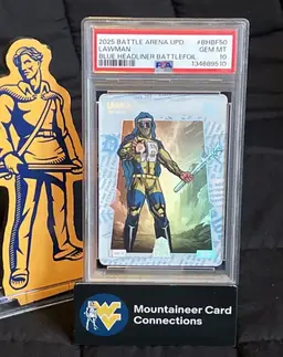 TREVER LAWRENCE “Lawman” 2025 Bo Jackson Battle Arena Blue Headliner Battlefoil PSA 10