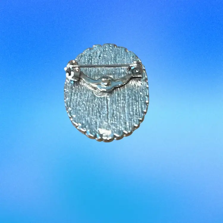 21. Vintage Black White Victorian Cameo Pin Brooch