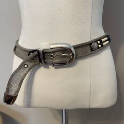 Vintage Silver Metal Mesh Beaded Southwestern Belt