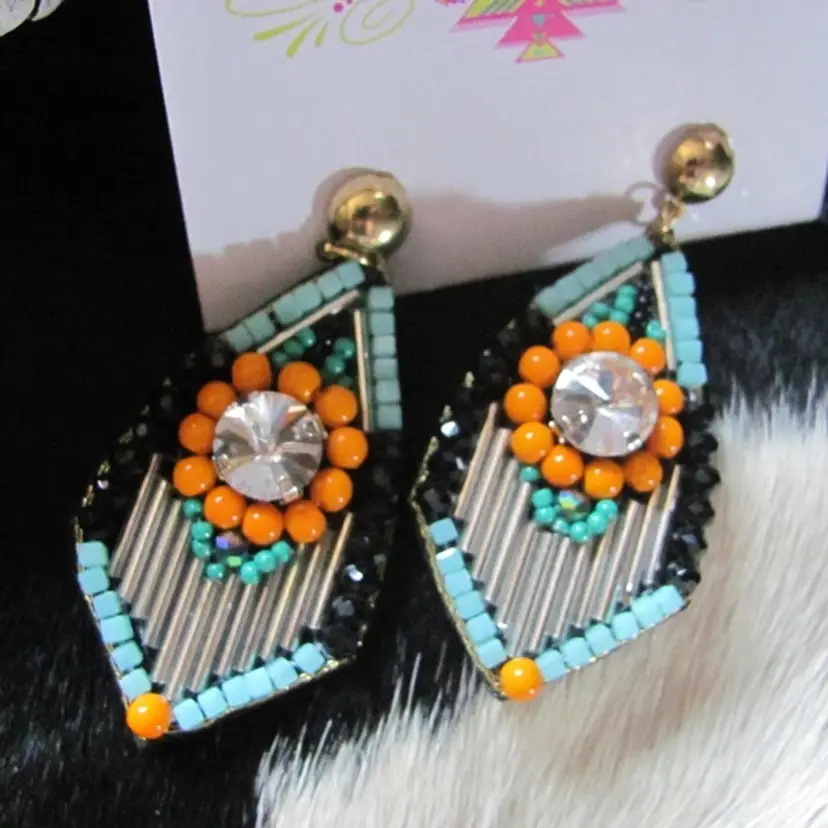 CRAZY TRAIN YOUR SO ART DECO EARRINGS NWT