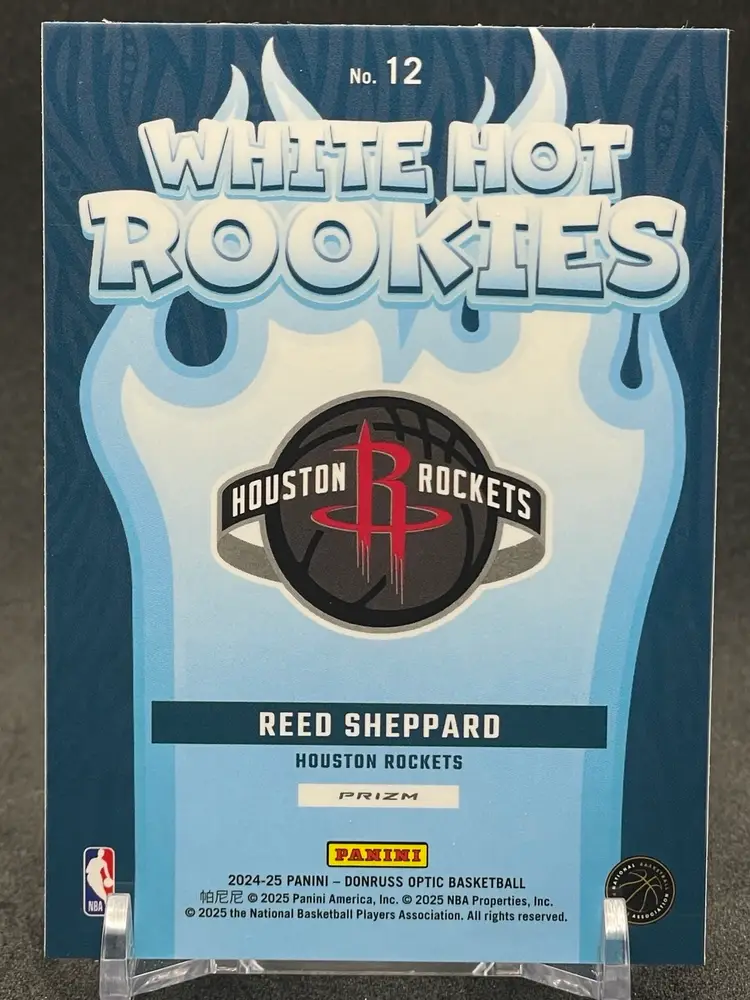 Reed Sheppard 2024-25 Optic White Hot Rookies #12 Purple Prizm