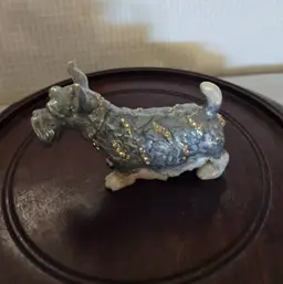 Scottish Terrier Hinged Enamel Jeweled Trinket Box