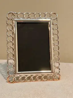 Ralph Lauren Silverplate 8 X 6 Gardiner Chain Link Cable Link Picture Frame