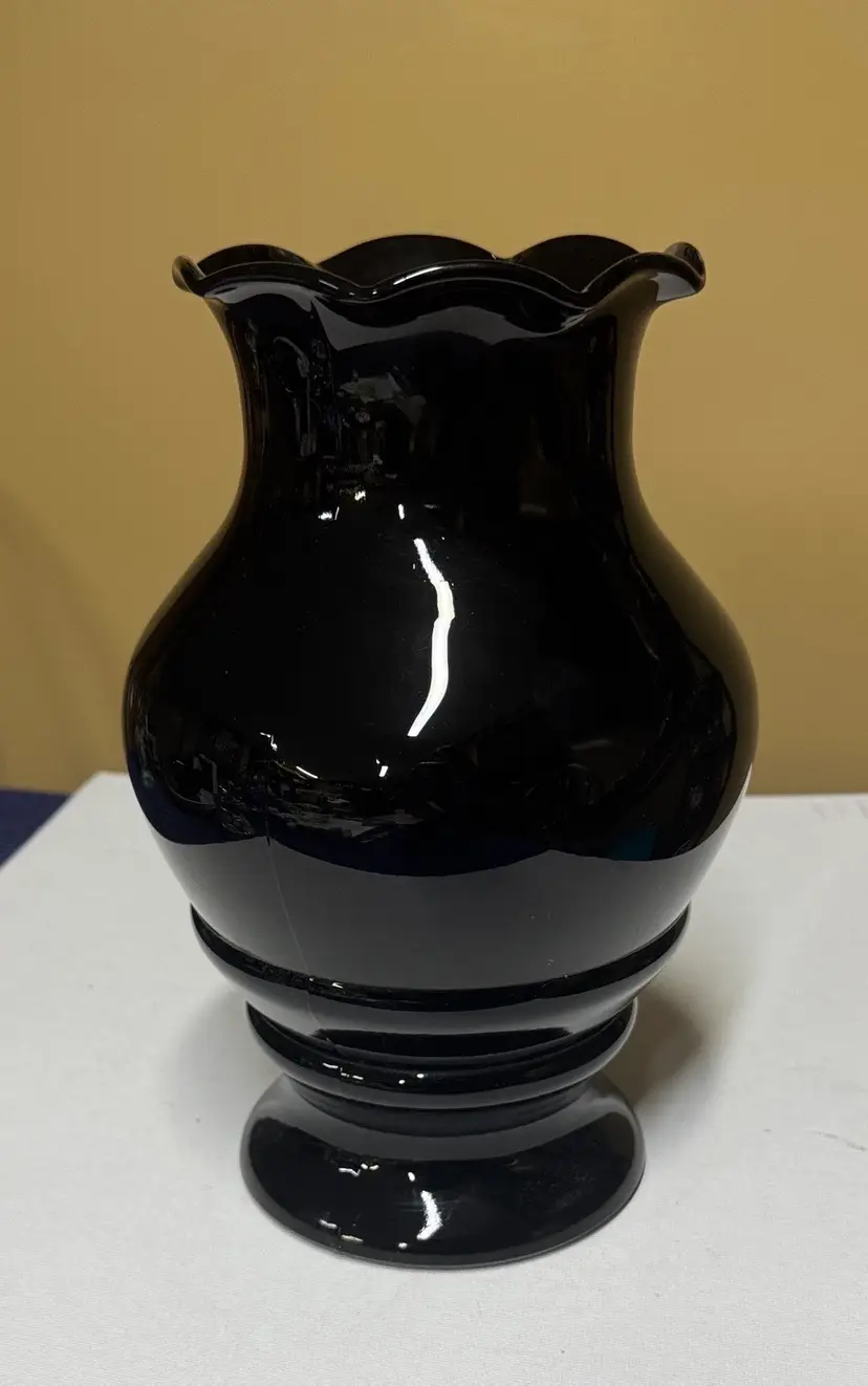 Black Amethyst 9.75" Vase By Louie Glass Company