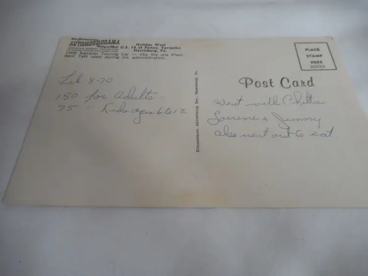 Vintage 1960s Postcard 1908 Rambler Touring Antique Car Museum Harrisburg PA