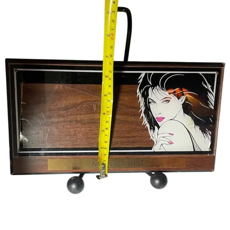 Vintage Wooden Nail Salon Manicurist Wall Plaque 16x 7x 1