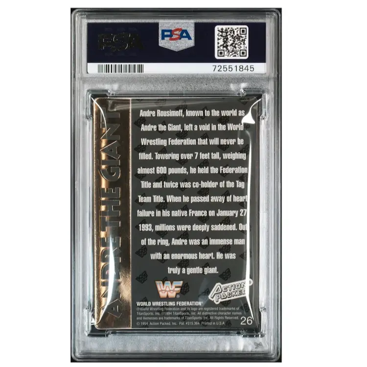 1994 WWF Action Packed Andre The Giant #26 PSA 8