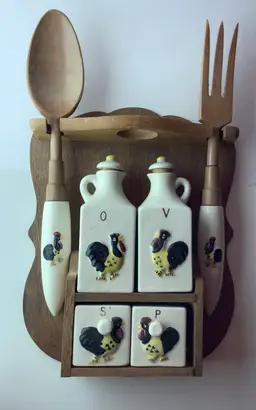 Vintage Ceramic Condiment Salad Set