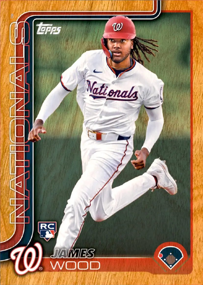 2025 Topps James Wood ORANGE /25 RC Nationals Rookie Card
