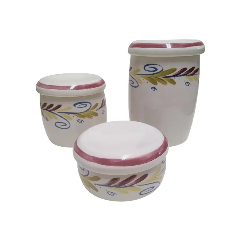 Vintage Kohler Artists Edition Flowers And Vines  Canister Set Of 3 RARE DISCONTINUED