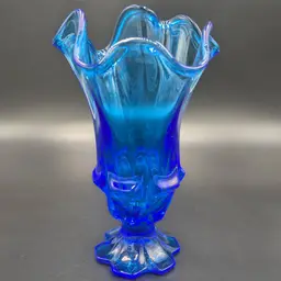 Vintage Fenton Valencia Cobalt Blue Handkerchief Vase