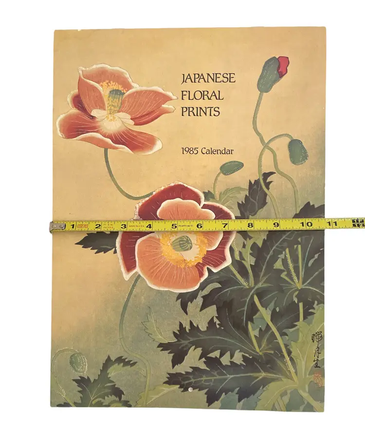 Vintage Japanese Floral Art Prints Calendar 1985 Flowers Printed In Japan
