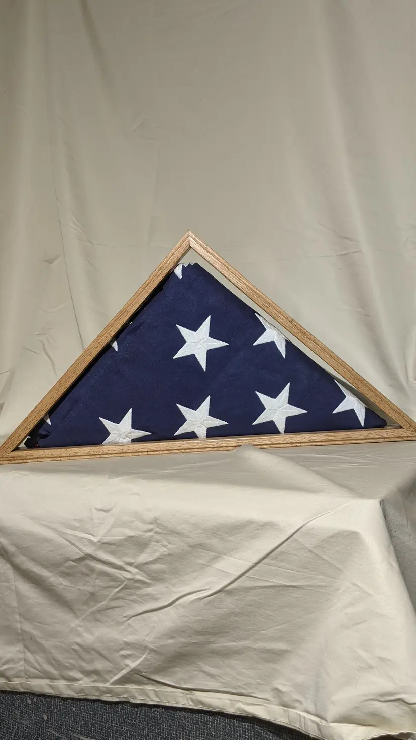 American Flag Display Case in Hickory