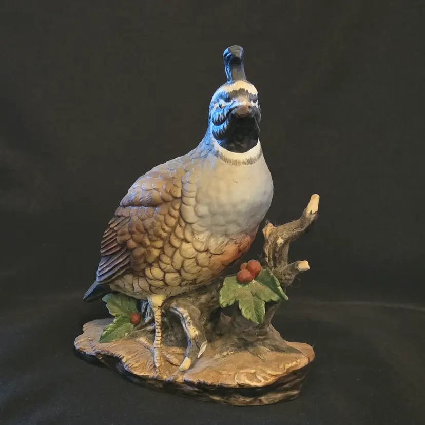 Porcelain Quail Bird Figurine Masterpiece by HOMCO 6¾" Tall Handpainted 1981 Vintage