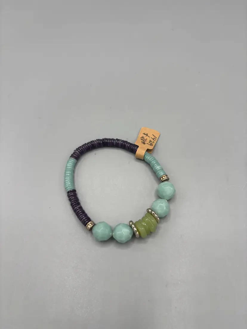 Purple & Turquoise stretch bracelet