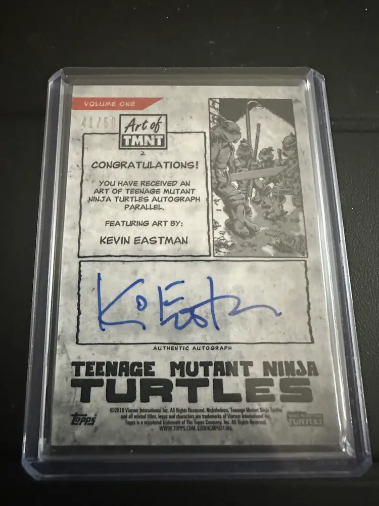 2019 TOPPS ART OF TMNT TEENAGE MUTANT NINJA TURTLES AUTO KEVIN EASTMAN Serial #’d 41/50