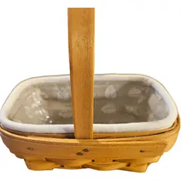 Longaberger Parsley Booking Basket, Clear Liner and Fabric Liner