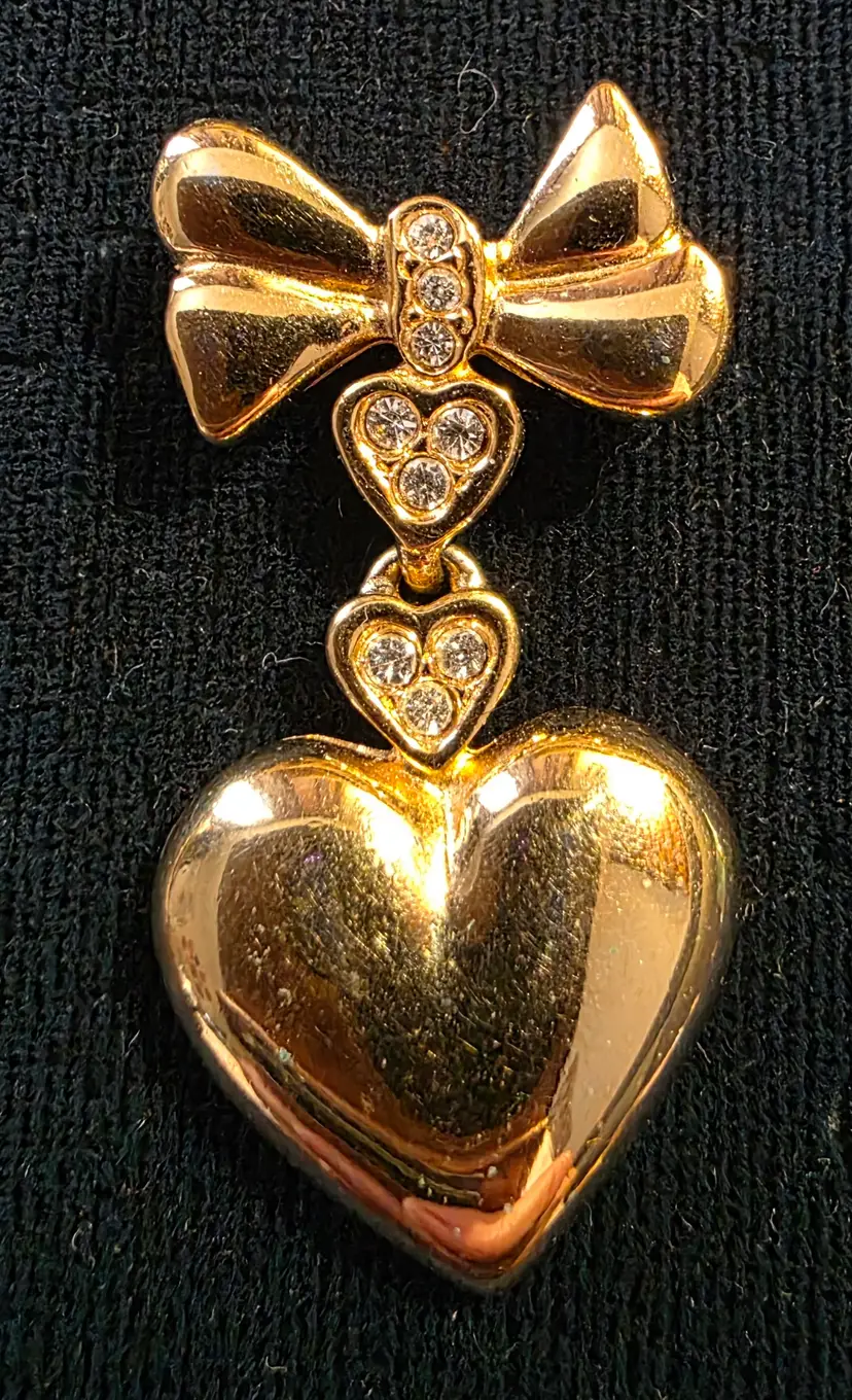 3 Hearts and Bow Brooch