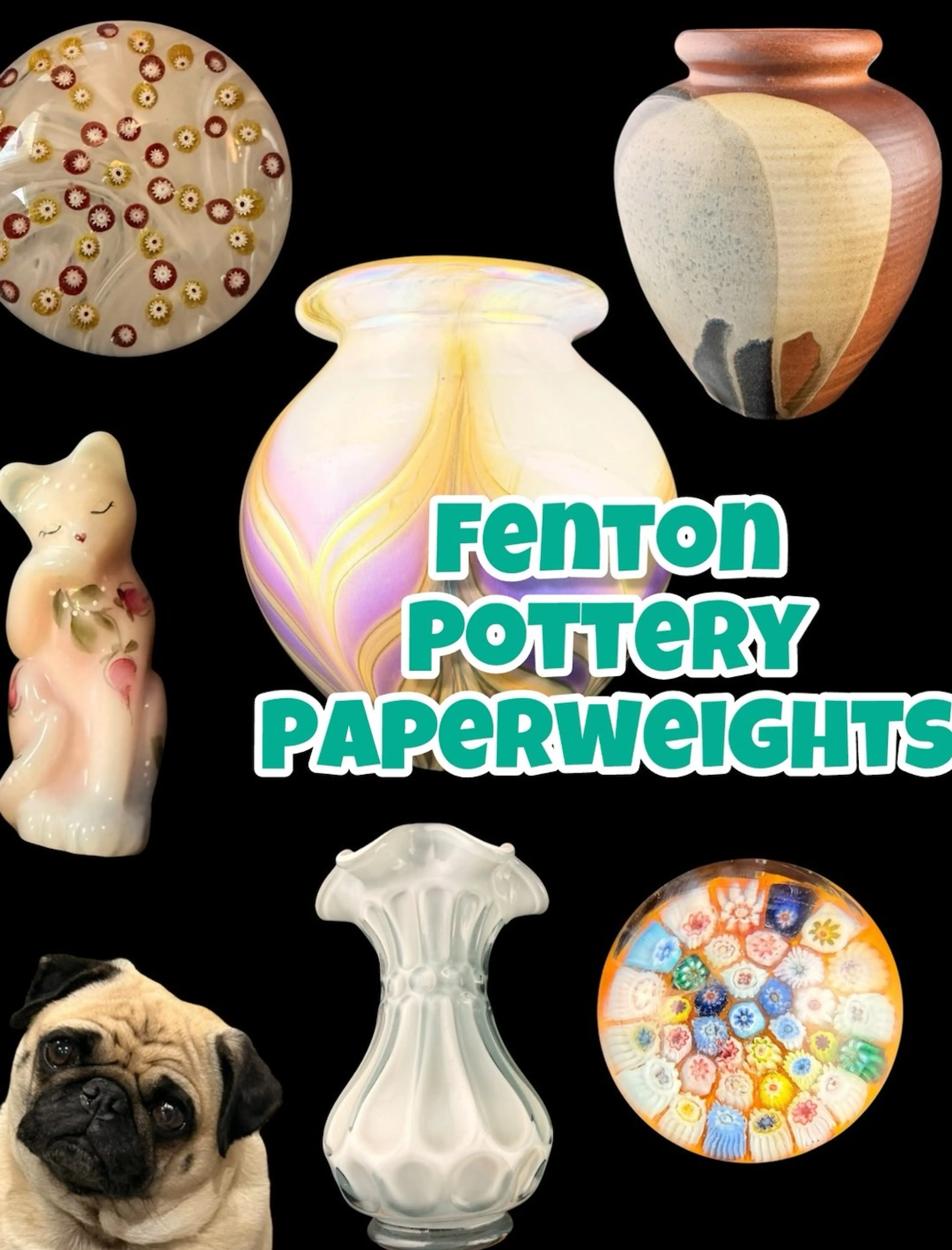 Paperweights, Glass, Pottery, & Vintage Variety