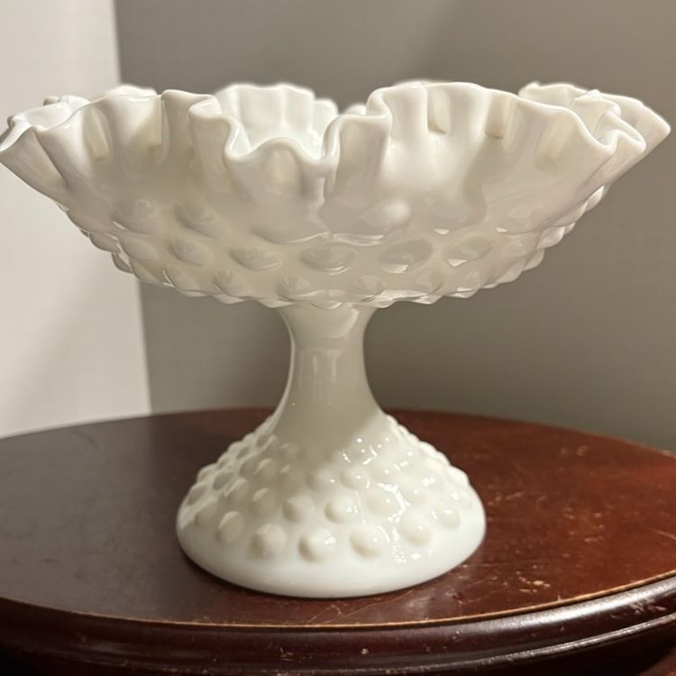 Fenton Hobnail Footed Compote
