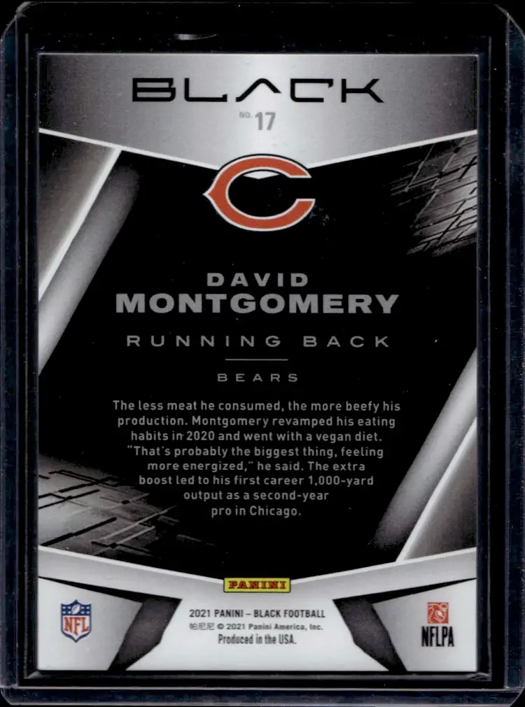 David Montgomery Black Football Card 07/25