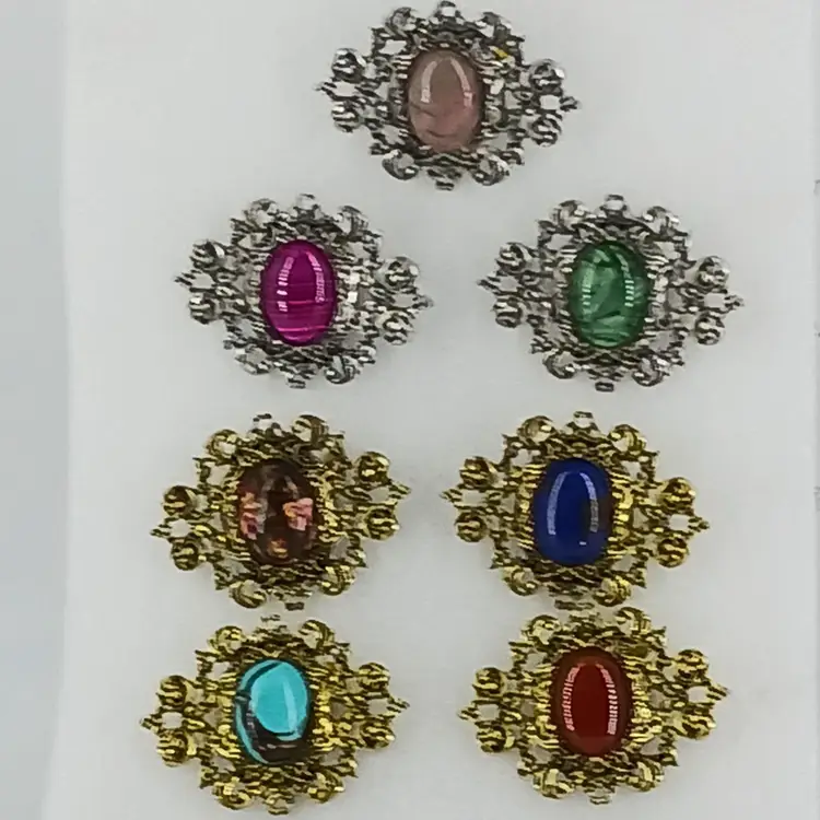 Eight Gemstone Brooches/Pins