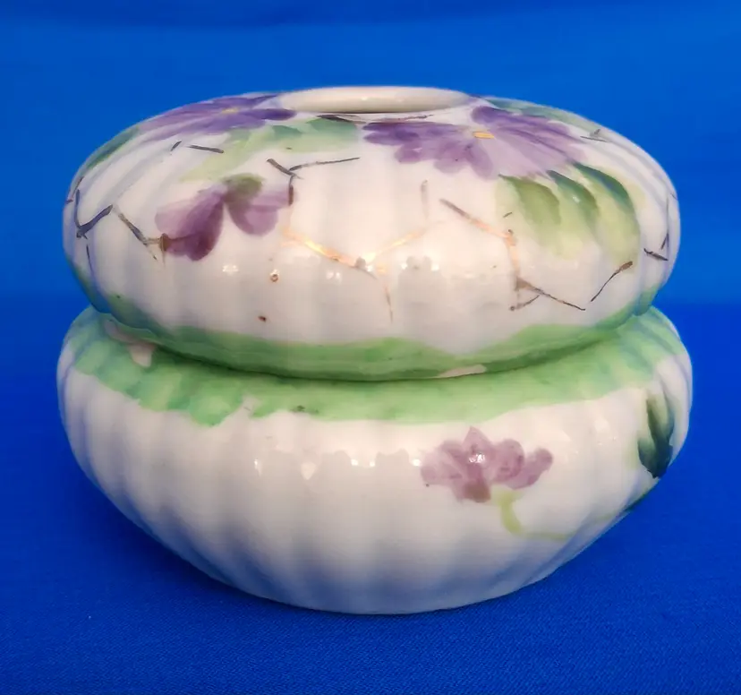 Vintage Nippon Hand-Painted Porcelain Hair Receiver