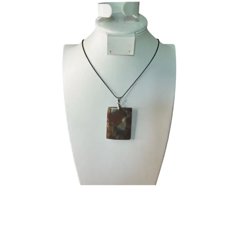 Polished Genuine Quartz Pendant Necklace Black Ball Chain 24”-28” KK4