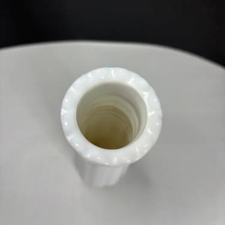 Brody Milk Glass Bud Vase Corn Cob Waffle Cottage Core Shabby Decor Vintage