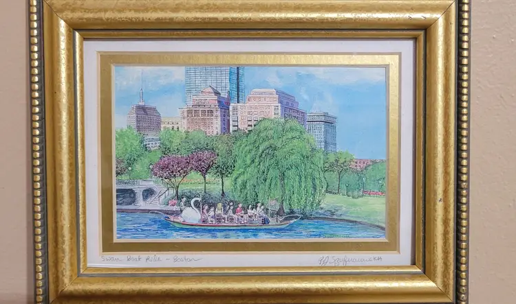 Boston Swan Boat Framed Print  6.5" x 8.5