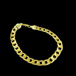 Gold Tone, Cuban Link Bracelet 8” Lobster Clasp