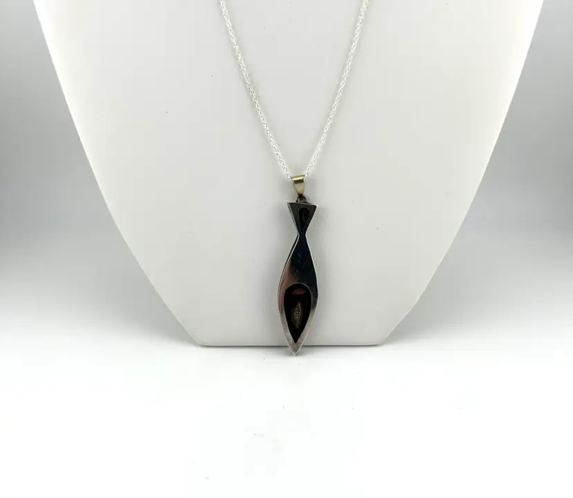 MCM Style Taxco Sterling Silver Pendant on 18β Chain