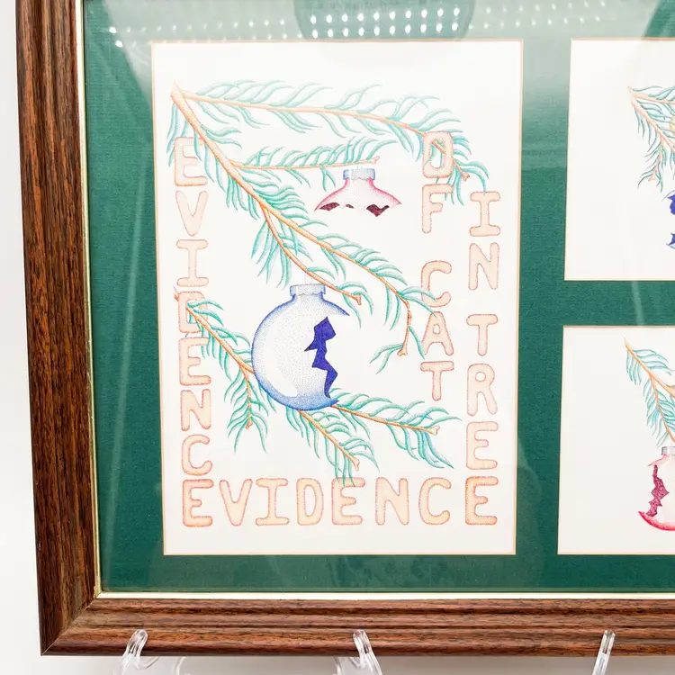 Larry Nason Ink Artwork Evidence Of Cat In A Tree Framed Original Art New Hampshire 