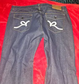 Rocawear Jeans Blue Denim Classic Fit Baggy Hip Hop Y2K Streetwear Mens 52x32