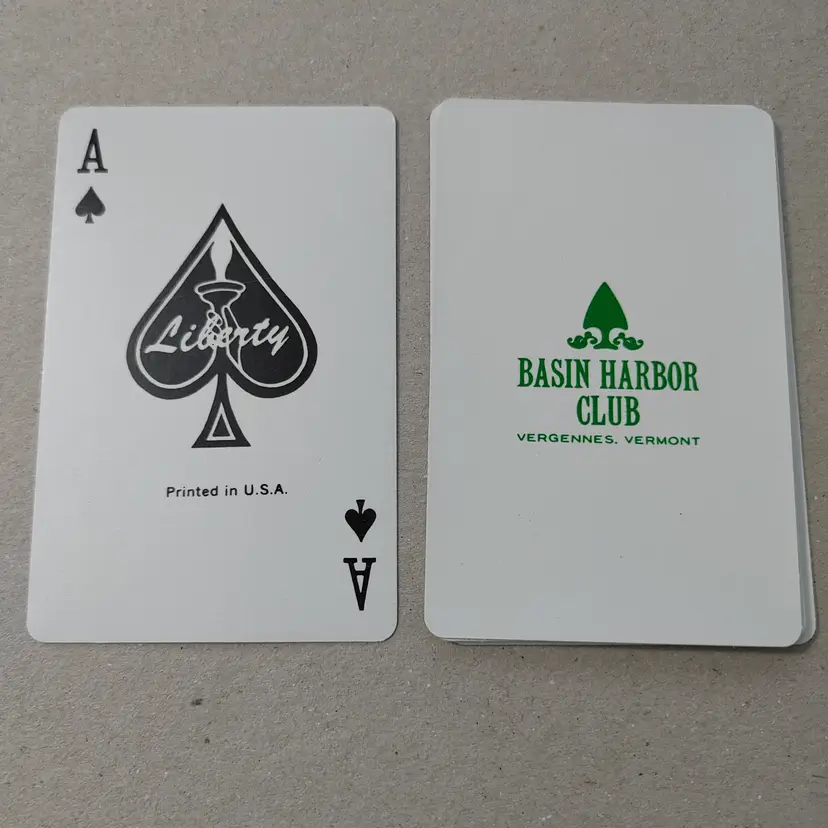 1 Single Swap Card - Playing Card. Basin Harbor Club. Vermont. Dimension 2.5 x 3.5. Read description.