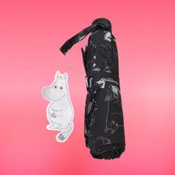 1990’s MOOMIN Quirky Foldable Umbrella Hippos In Top Hats & Dresses, Scary Girl, Weird Man w/ Harmonica, Ghosties… NWT