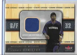 Richard Hamilton Fleer Genuine Coverage Wizards Card - Game-Worn Warm-Ups