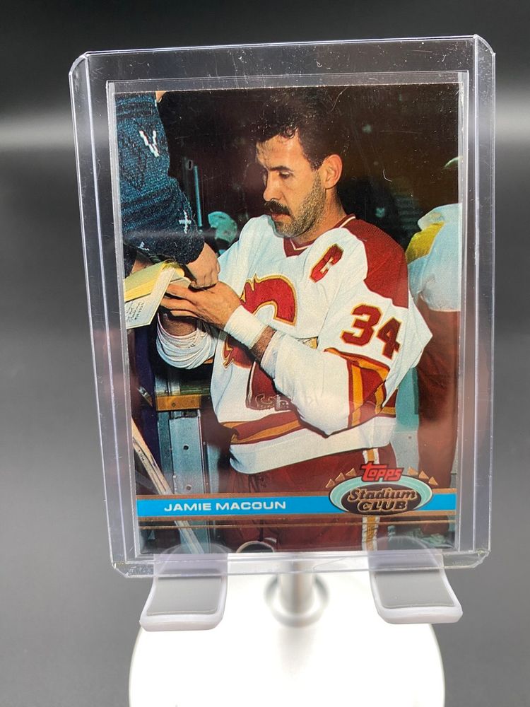 Topps Stadium Club 1991 NHL Calgary Flames Jamie Macoun Trading Card #160