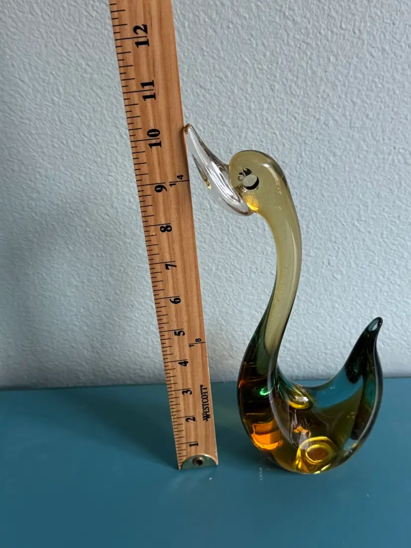 Italian, in the style of Murano. Handblown Glass Duck/Swan