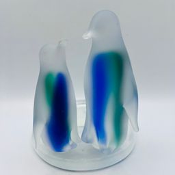 Vintage Glass Penguin Tealight Holder By Partylite 4.75” FF