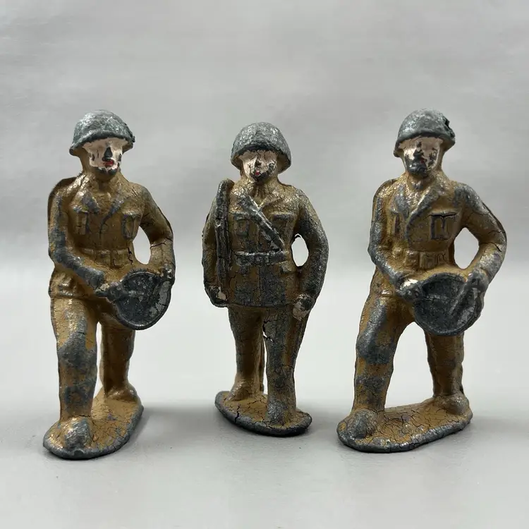 Vintage Metal Toy Army Men 3.5" AS IS Military Collectible Soldiers