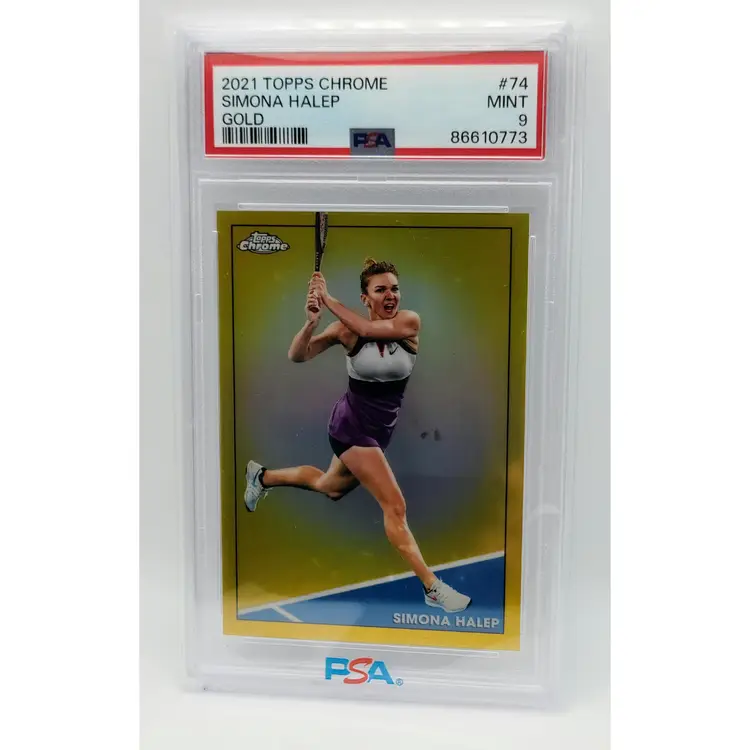 Simona Halep Gold Refractor 2021 Topps Chrome Tennis PSA Mint 9