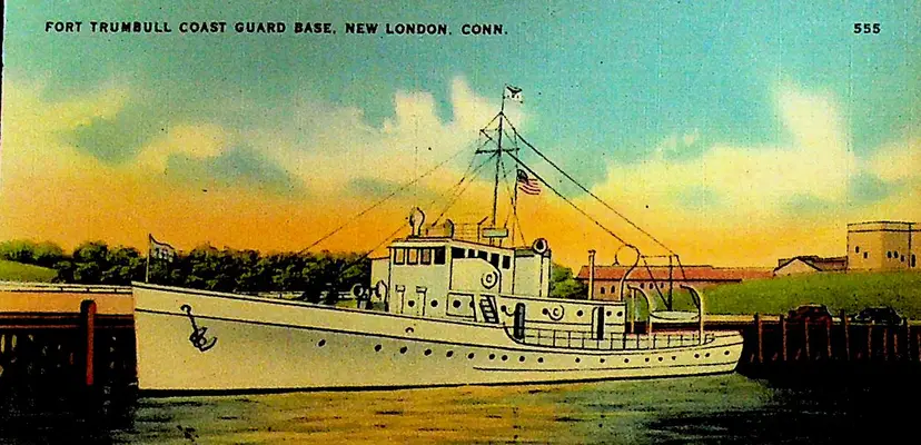Fort Trumbull Coast Guard Base New London Connecticut Postcard