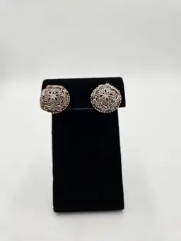 #AZ2 Sarda 925 Post Filigree Earrings with Cubic Zirconia Stone