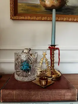 1950s Cut Crystal Jar/Ice Bucket With Whirling Star